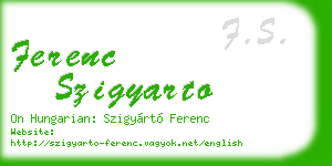 ferenc szigyarto business card
